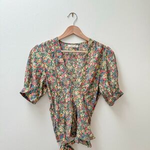 DOEN Yana Top in Green Valley Floral